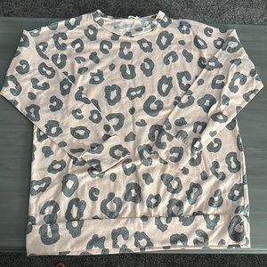 Bombom pink & gray long sleeve blouse